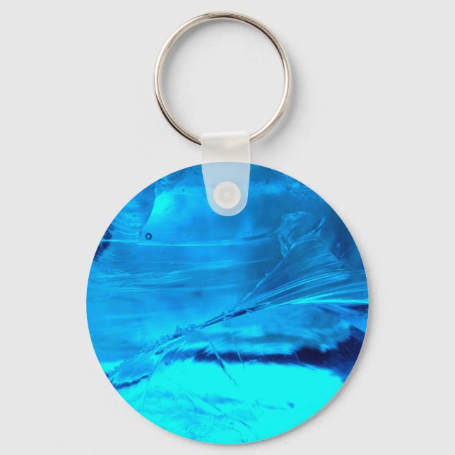Vibrant Blue Glass Crystal Key Ring (Front)