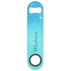 Vibrant Blue Glitter look Ombre Monogram Stylish