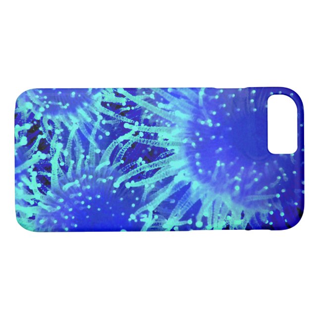 Vibrant Blue Glowing Tropical Sea Urchin Case-Mate iPhone Case (Back (Horizontal))