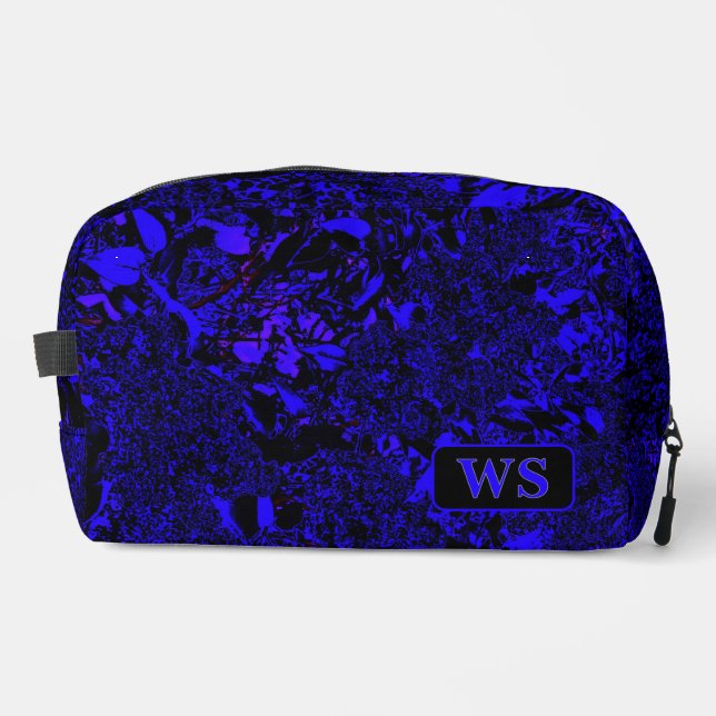Vibrant Blue Monogram Toiletry Bag  (Front)