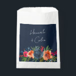 Vibrant Blue Orange Red Botanical Favour Bags<br><div class="desc">Elements: vibrant watercolor flowers and greenery with names in a fun modern handwritten style. Colours: Blue,  navy,  dusty blue,  orange,  terracotta,  burnt sienna,  red,  crimson,  green. Themes: botanical,  elegant,  chic,  modern,  romantic,  casual,  garden,  fall,  spring,  summer,  outdoors. Collection: Vibrant Blue Orange Red Botanical Wedding Collection.  Product Type: Favour Bag</div>
