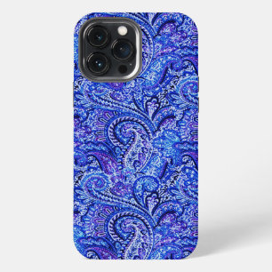 Vibrant Blue Paisley iPhone 13 Pro Max Case