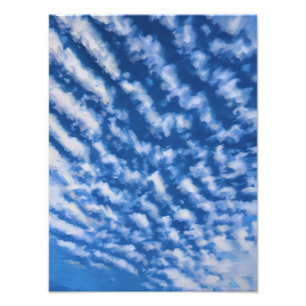 Vibrant Blue Sky With Wispy White Clouds Overhead Photo Print
