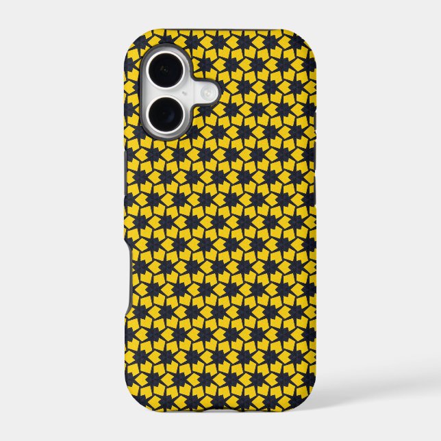 Vibrant Blue Star Pattern on Yellow Background (Back)