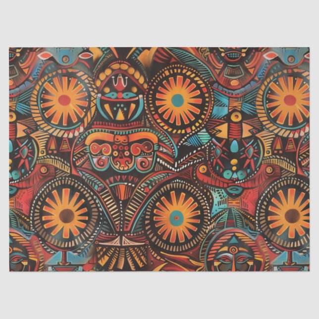 Vibrant Blue "Timeless Ancestral Imprint" Tissue P Paper (Front)