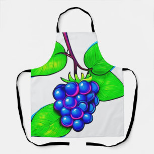 Vibrant Blueberry Pop Art Apron