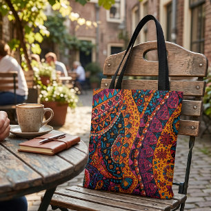 Vibrant Bohemian Paisley Tote Bag