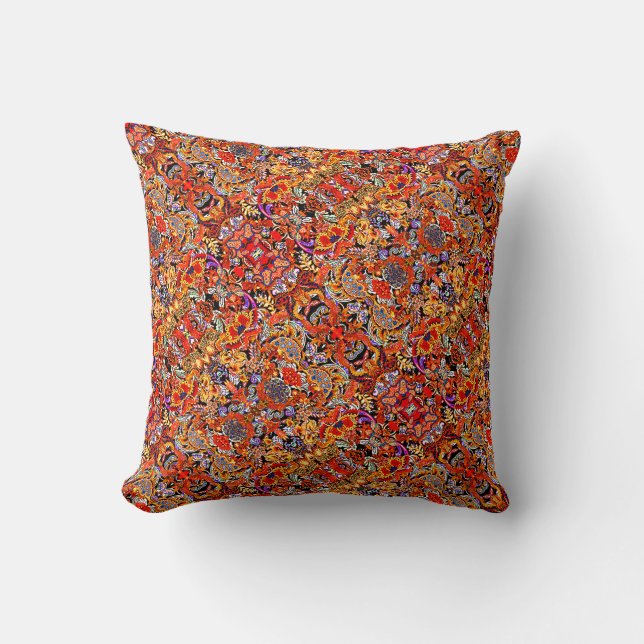 Vibrant bohemian pattern cushion (Front)