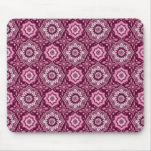 Vibrant Boho Chic Floral Pattern Mouse Mat