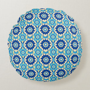 Vibrant Boho Chic Floral Pattern Round Cushion