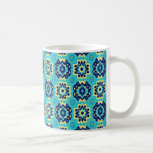 Vibrant Boho Chic Geometric Floral Pattern Coffee Mug
