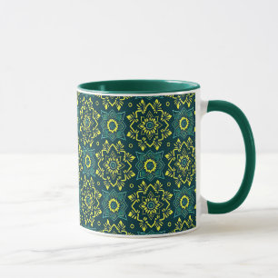 Vibrant Boho Geometric Floral Pattern Mug