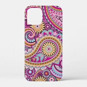 Vibrant Boho Paisley Floral Pattern Colourful Ar iPhone 12 Mini Case