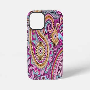 Vibrant Boho Paisley Floral Pattern Colourful Ar iPhone 12 Mini Case