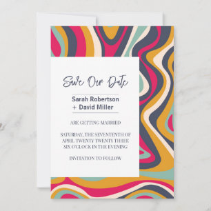 Vibrant Bold Abstract Save the Date Invitation
