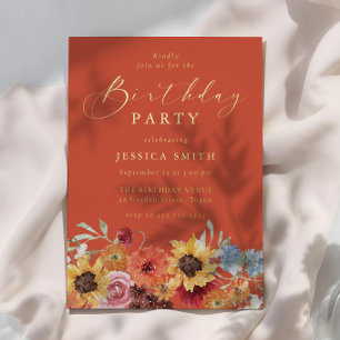 Vibrant Bold Floral Womans Girls Birthday Party