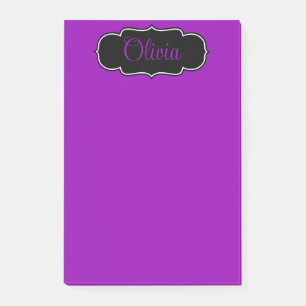 Vibrant, Bold  Fuchsia  Purple Personalised Post-it Notes