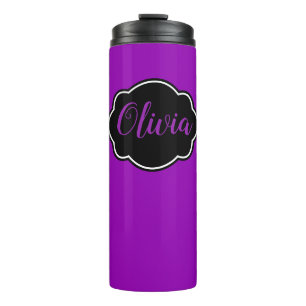 Vibrant, Bold Fuchsia Purple Personalised Thermal Tumbler