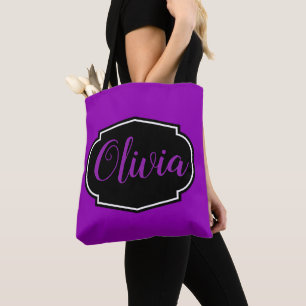 Vibrant, Bold Fuchsia Purple Personalised Tote Bag