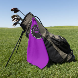 Vibrant, Bold Purple Personalised  Golf Towel