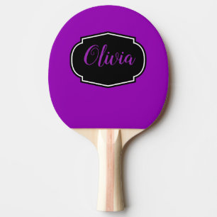 Vibrant, Bold Purple Personalised Ping Pong Paddle