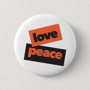 Vibrant, bold, simple, urban design of Love Peace 6 Cm Round Badge
