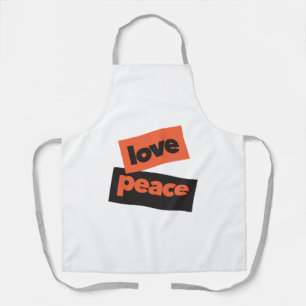 Vibrant, bold, simple, urban design of Love Peace Apron