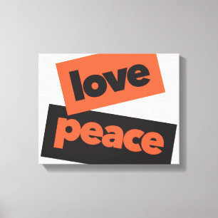 Vibrant, bold, simple, urban design of Love Peace Canvas Print