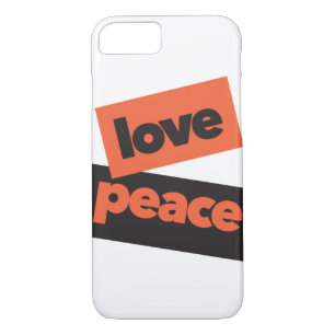 Vibrant, bold, simple, urban design of Love Peace iPhone 8/7 Case