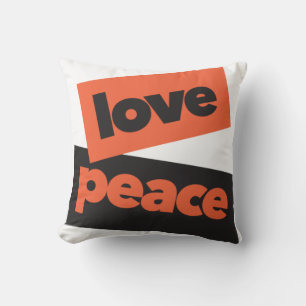 Vibrant, bold, simple, urban design of Love Peace Cushion
