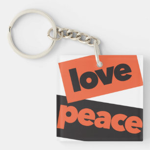 Vibrant, bold, simple, urban design of Love Peace Key Ring