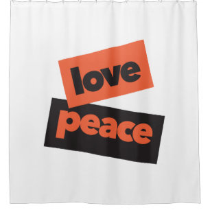 Vibrant, bold, simple, urban design of Love Peace Shower Curtain