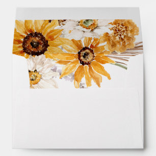 Vibrant Bold Sunshine Floral Wedding Invitation Envelope
