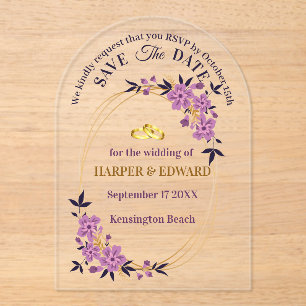 Vibrant Bold Wildflowers Wedding Save The Date Acr Acrylic Invitations