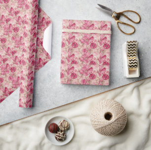 Vibrant Botanical Art Summer Petal Pattern Wrapping Paper