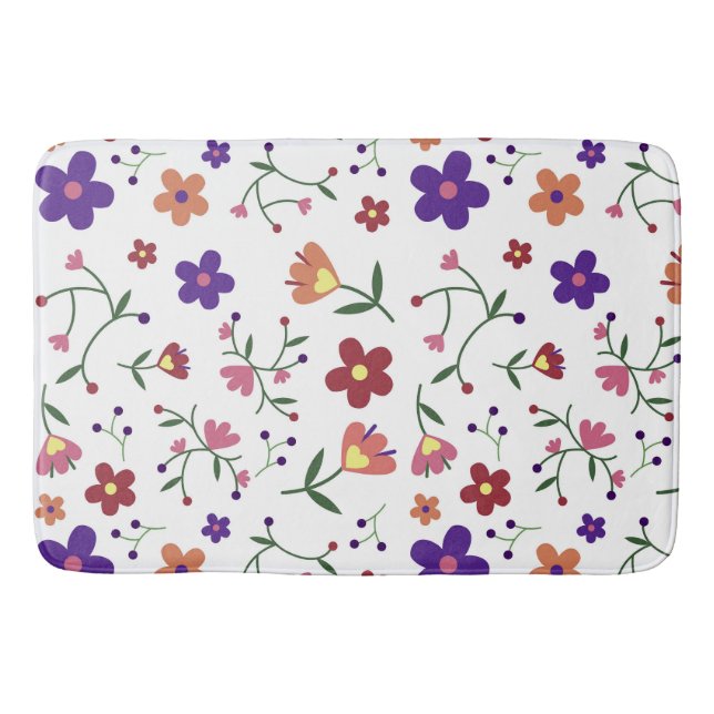Vibrant Botanical Bath Mat (Front)