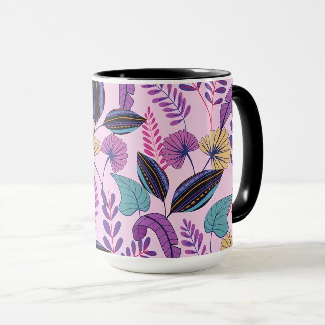 Vibrant Botanical Garden Mug (Front Right)