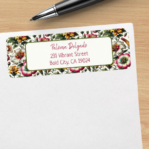 Vibrant Botanical Tropical Flowers Return Address