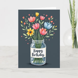 Vibrant Bouquet Birthday Card