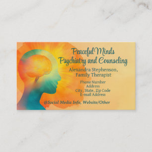 Vibrant Brain Counseling Therapy Psychiatry Business Card