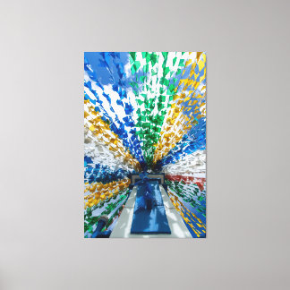 Vibrant Brazilian Festa Junina Colorful Bunting Fl Canvas Print