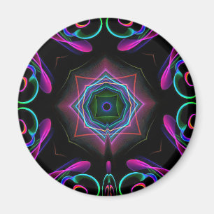 Vibrant Bright Colourful Neon Abstract Magnet