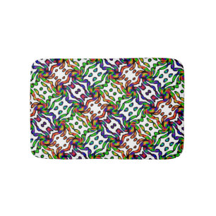Vibrant Bright Colourful Pattern  Bath Mat