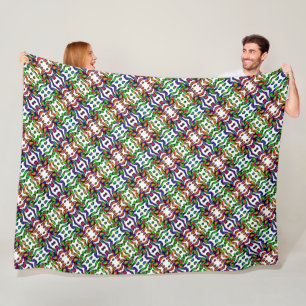Vibrant Bright Colourful Pattern Fleece Blanket