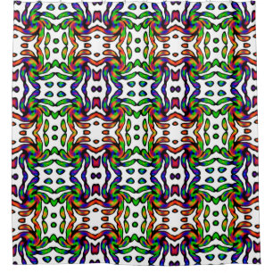 Vibrant Bright Colourful Pattern Shower Curtain