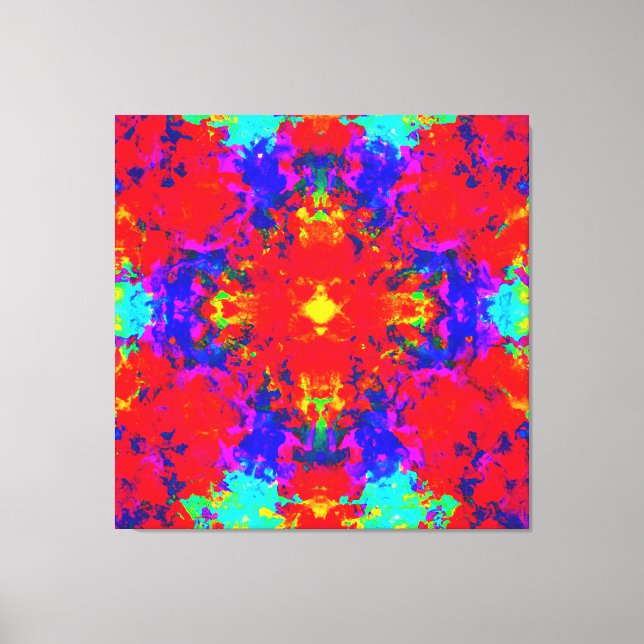 Vibrant Bright Colours Pattern Art Canvas Print (Front)