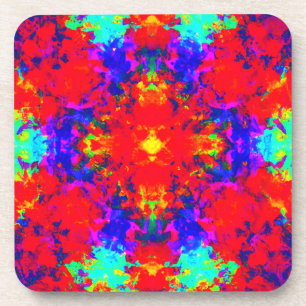 Vibrant Bright Colours Pattern Art Coaster