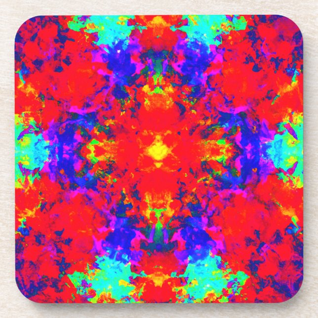 Vibrant Bright Colours Pattern Art Coaster (Front)