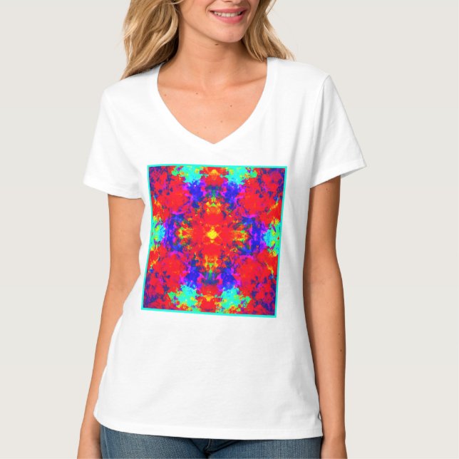 Vibrant Bright Colours Pattern Art T-Shirt (Front)