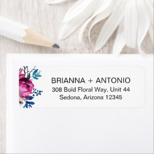 Vibrant Bright Floral Modern Return Address